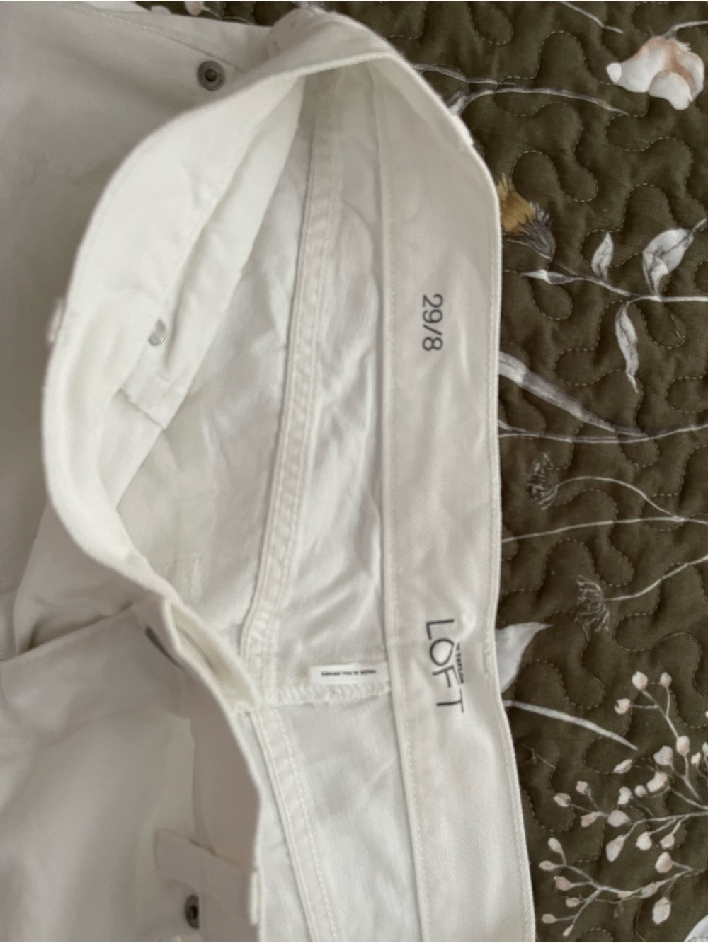 LOFT White High-Rise Jeans and white with black detail shorts. - Picture 4 of 7
